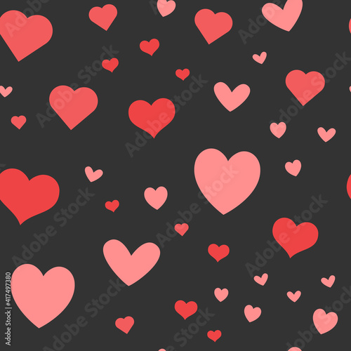 Heart icons seamless pattern  texture background.