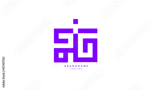 Alphabet letters Initials Monogram logo IPG, IP, PG photo