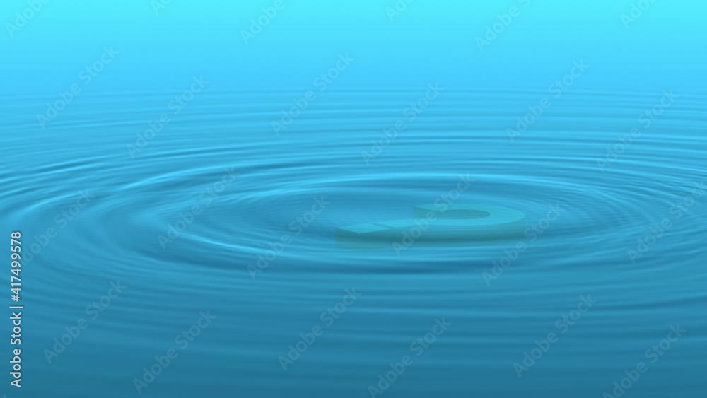 Orange question mark falling on the blue water Orange question mark falling on the blue water