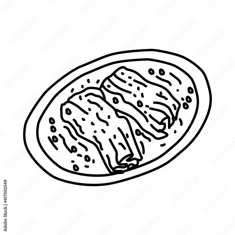 Maultaschen Icon. Doodle Hand Drawn or Outline Icon Style Maultaschen Icon. Doodle Hand Drawn or Outline Icon Style