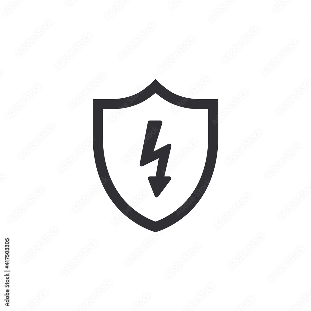 Shield icon. Security icon. Electricity protection. Lightning icon. High voltage. Electrical safety. Protection against electric shock. Safety system. Protection icon. Thunderbolt sign. Charging Shield icon. Security icon. Electricity protection. Lightning icon. High voltage. Electrical safety. Protection against electric shock. Safety system. Protection icon. Thunderbolt sign. Charging