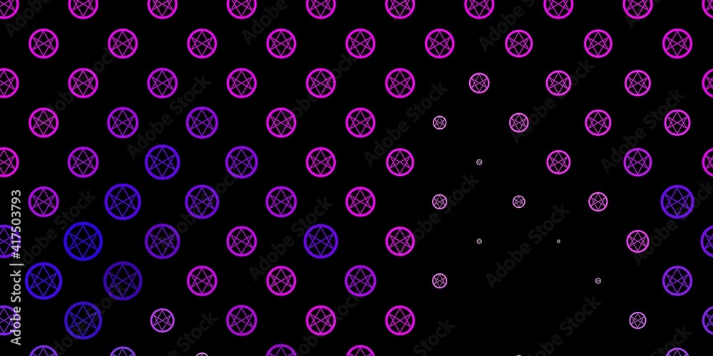 Dark Purple, Pink vector background with occult symbols. Dark Purple, Pink vector background with occult symbols.