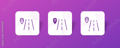 road pin pointer location pixel perfect icon set bundle in line  solid  glyph  3d gradient style