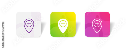 add pin point location pixel perfect icon set bundle in line, solid, glyph, 3d gradient style