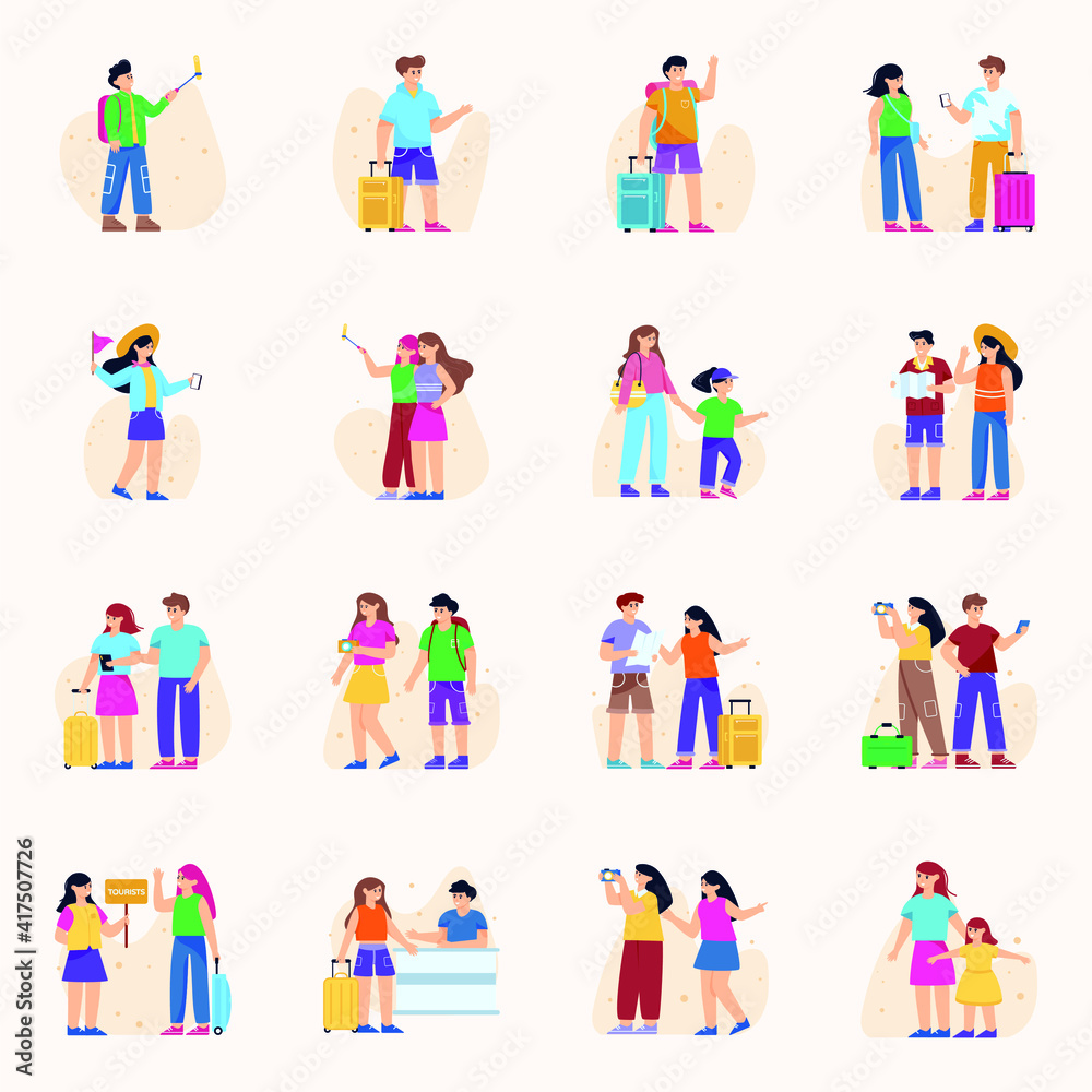 Tourists Vectors in Flat Illustrations
Tourists Vectors in Flat Illustrations