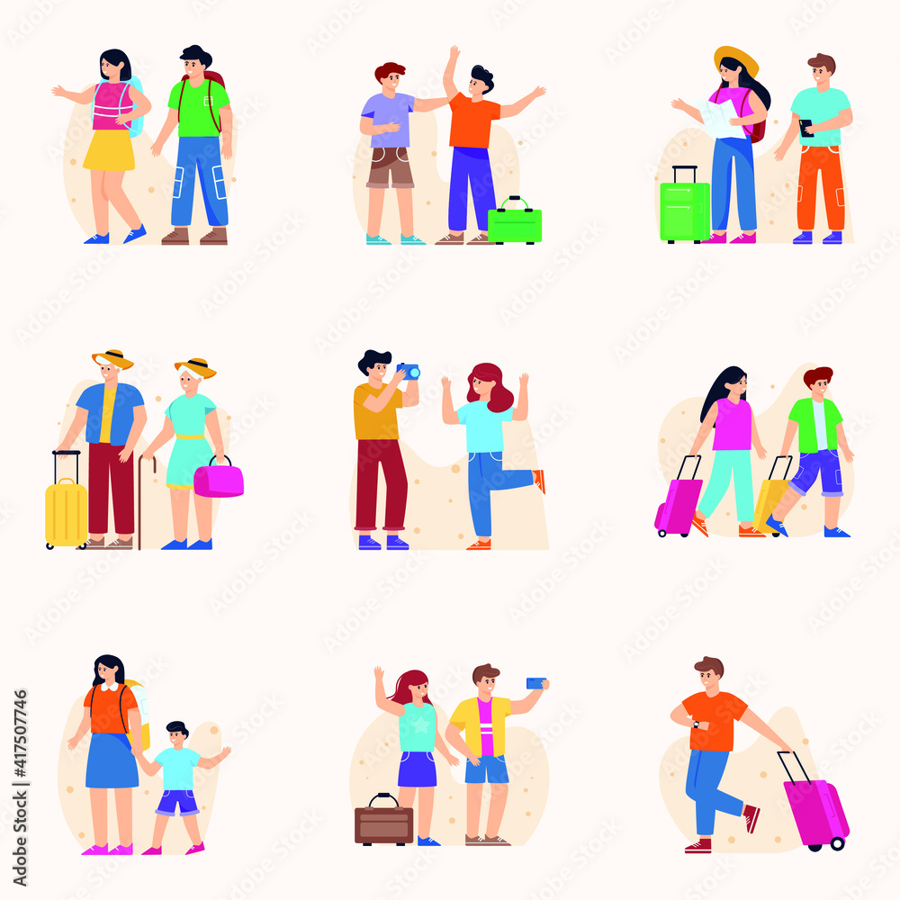 Tourists Vectors in Flat Illustrations
