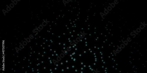 Dark Blue, Green vector background with small and big stars.