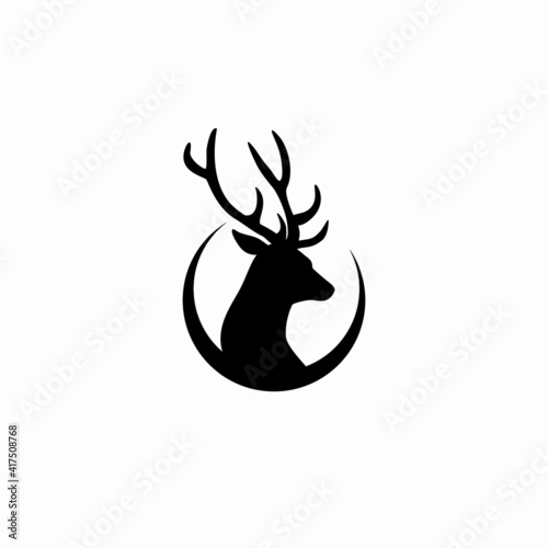 silhouette of reindeer logo. Vector illustration
