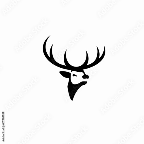 silhouette of reindeer logo. Vector illustration
