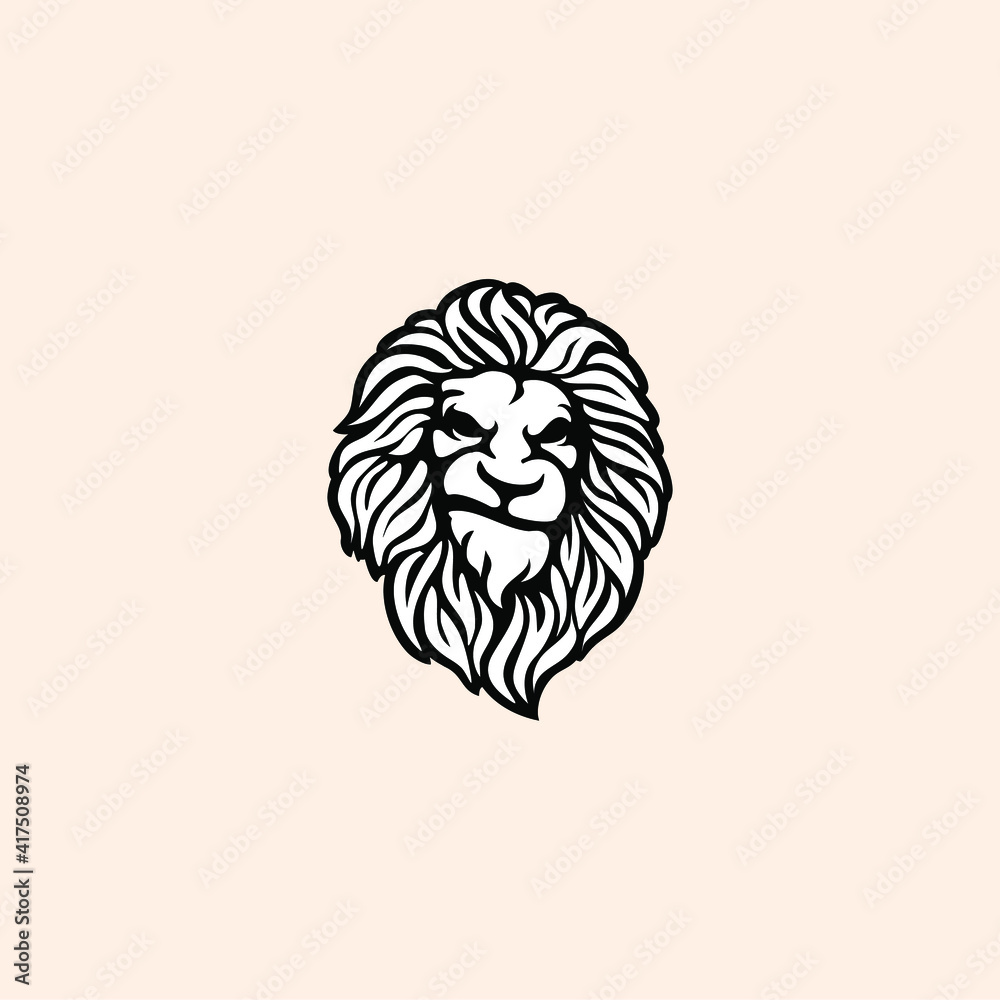 Obraz premium lion head logo vector template illustration design