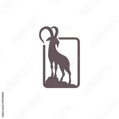 goat logo icon design vector