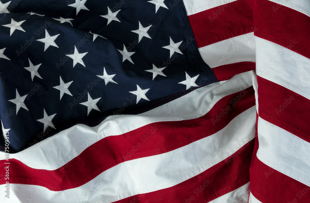 Obraz premium Waving American flag for Independence, Memorial, Labor, or Veteran, Day holiday background concept 