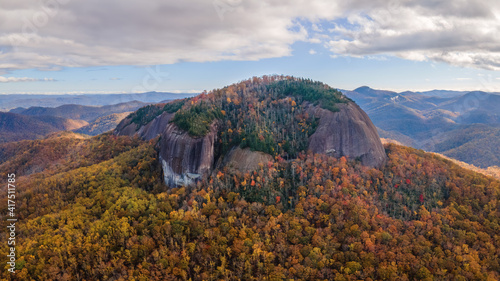 Colorful Autumn on the Blue Ridge Parkway - Looking Glass Rock - near Asheville and Brevard - Pisgah National Forest photo