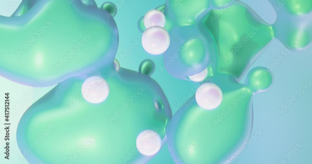Abstract green metallic liquid flowing with pearl bubbles background. background with bubbles. 3D rendering, 4K VJ loop Abstract green metallic liquid flowing with pearl bubbles background. background with bubbles. 3D rendering, 4K VJ loop