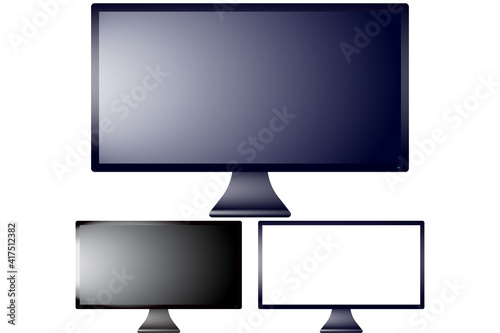Empty Screen Mockup UI UX Design Blank Monitor Display Vector Illustration Isolated White Background No Person