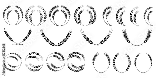 Vintage watercolor wreaths. Vintage pattern. Winner award. Stock image. EPS 10.