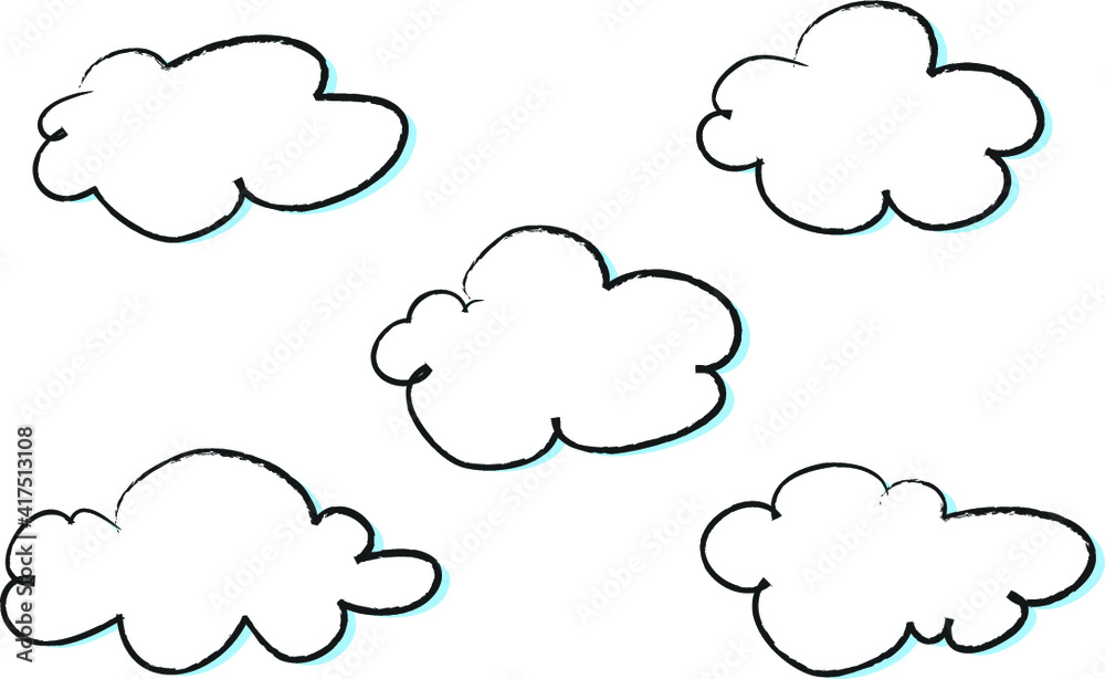 vector cartoon clouds set