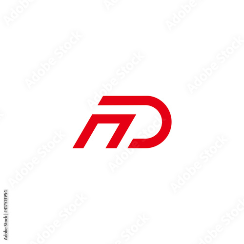 abstract letter np simple motion negative space logo vector