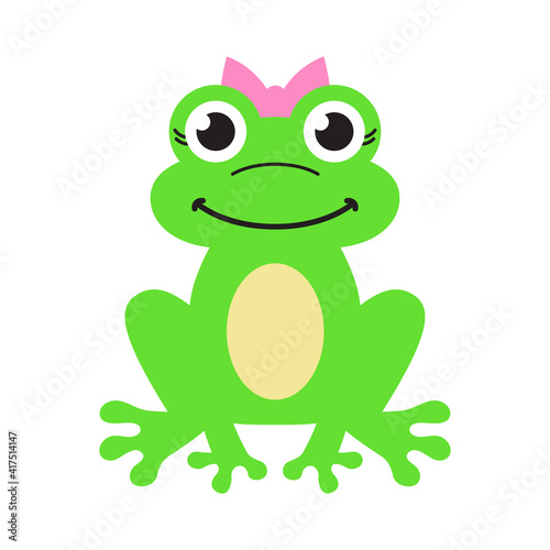 Vector Female Frog Flat Illustration