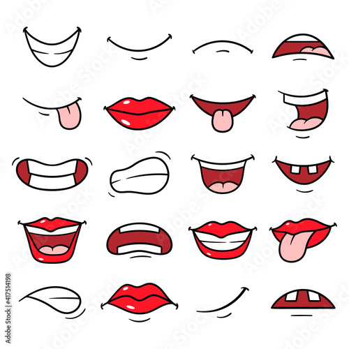 Vector Set of Cartoon Mouths