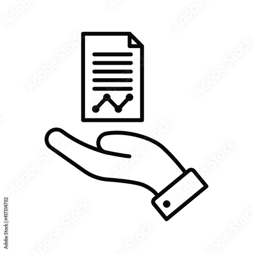 Document handover line icon. Simple outline style file symbol. Ownership, transfer, academy, business agreement concept. Vector illustration isolated on white background. EPS 10.