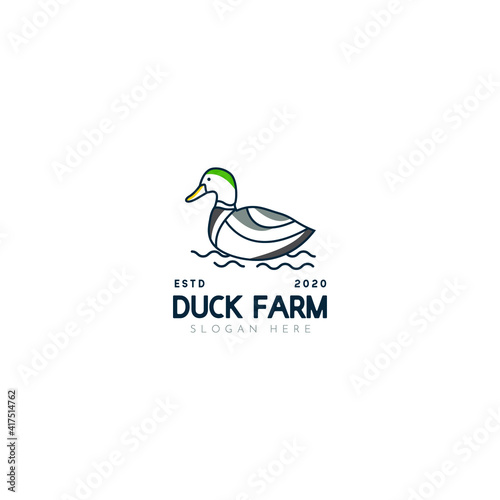 illustration of duck logo design concept