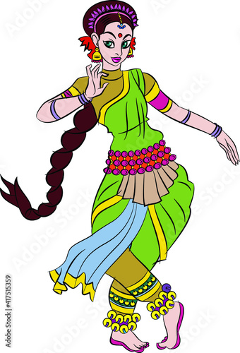 Bharathanatiyam the Indian classical dance form. South India. photo