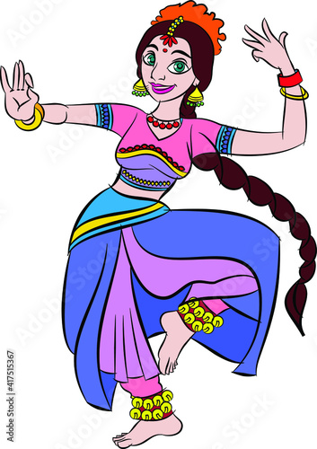 Bharathanatiyam the Indian classical dance form. South India.