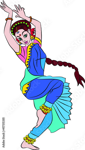 Bharathanatiyam the Indian classical dance form. South India. photo