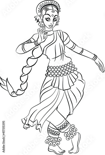 Bharathanatiyam the Indian classical dance form. South India.