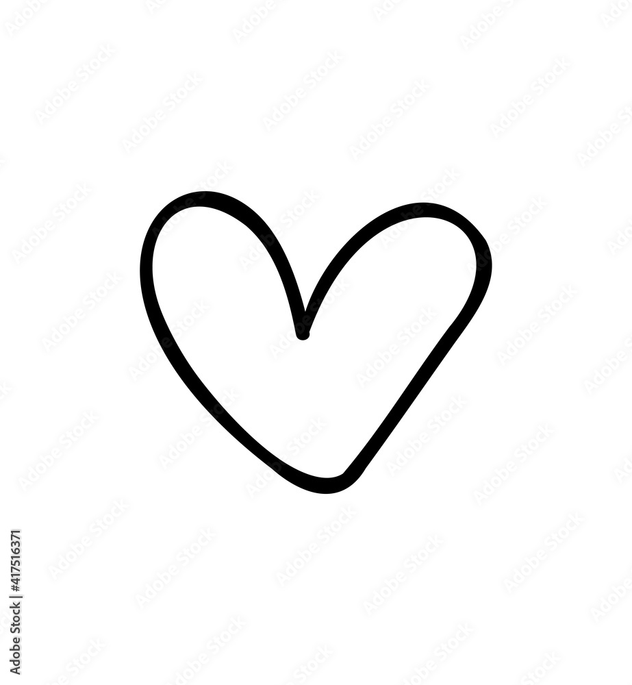 Doodle heart symbol hand drawn vwctor illustration Doodle heart symbol hand drawn vwctor illustration