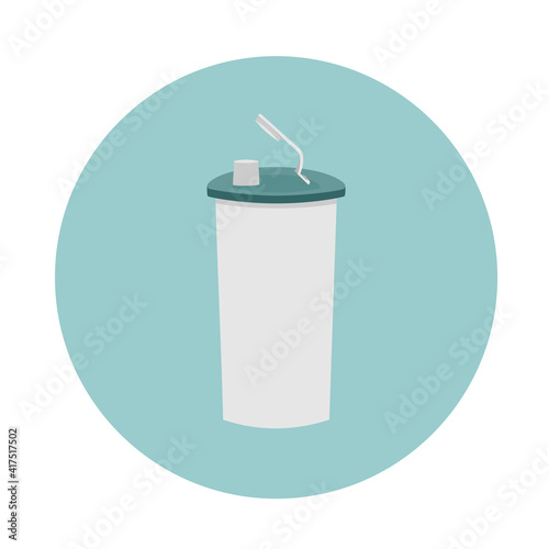 Tumbler icon design, portable drinking water holder for traveling. Icons can be used as campaign materials about the importance of avoiding single-use drink bottles 