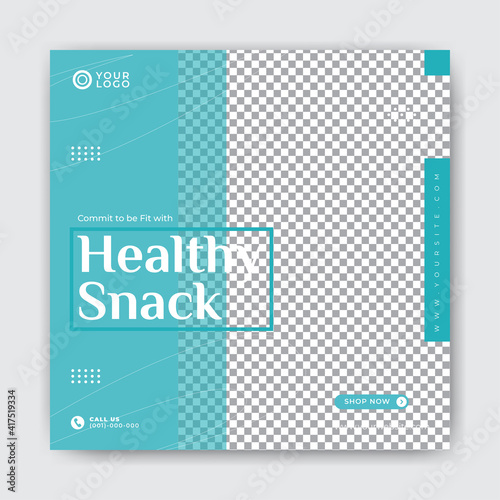 Healthy food square social media post promotion design