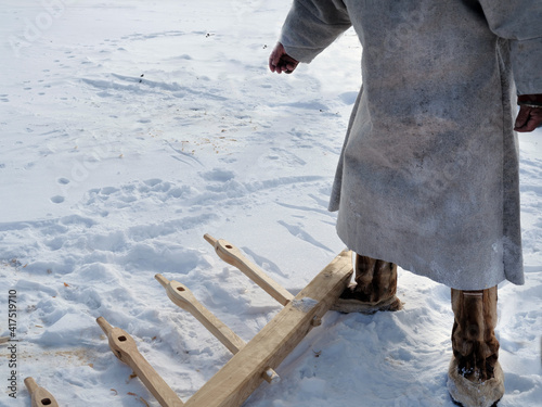 Ethnography. Sleigh making. Indigenous peoples of the Arctic