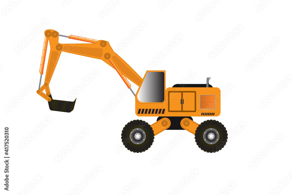 Naklejka premium Heavy industry loader, mechanical symbol. loader isolated on white background