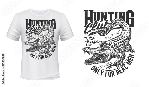 Tela Crocodile or alligator t-shirt vector print