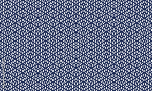 和柄　武田菱　シームレスパターン　背景素材　青