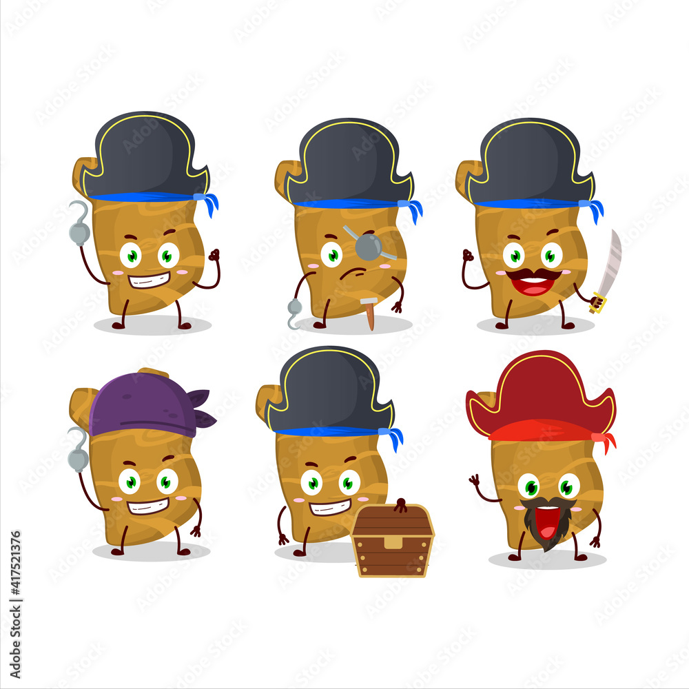 Cartoon character of jerusalem architoke with various pirates emoticons