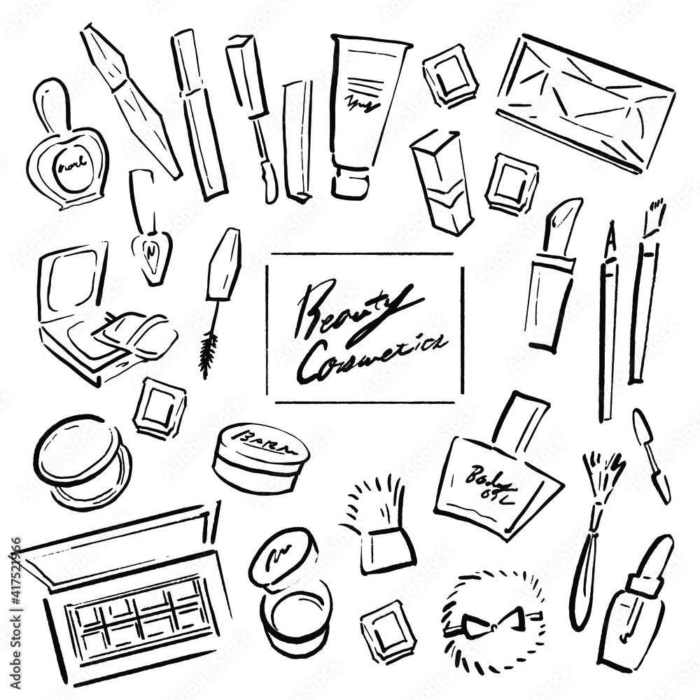 コスメのイラスト線画素材 またはシームレスパターン Stock Vector Adobe Stock