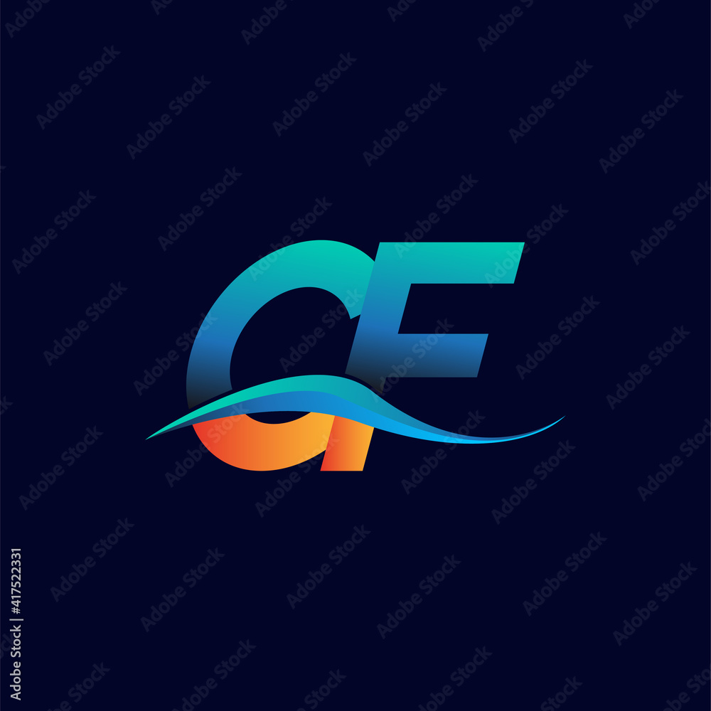 Vetor Do Stock Initial Letter Logo CF Company Name Blue And Orange vetor-do-stock-initial-letter-logo-cf-company-name-blue-and-orange