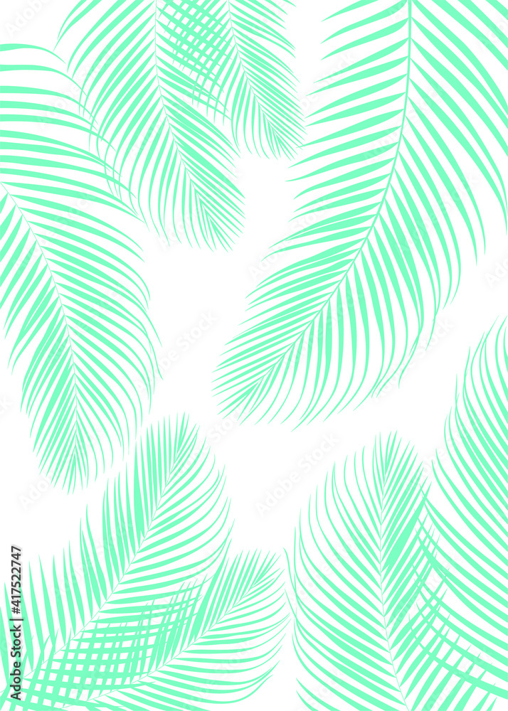 Gray color of tropical leaves pattern style on white color background, flat line vector and illustration.