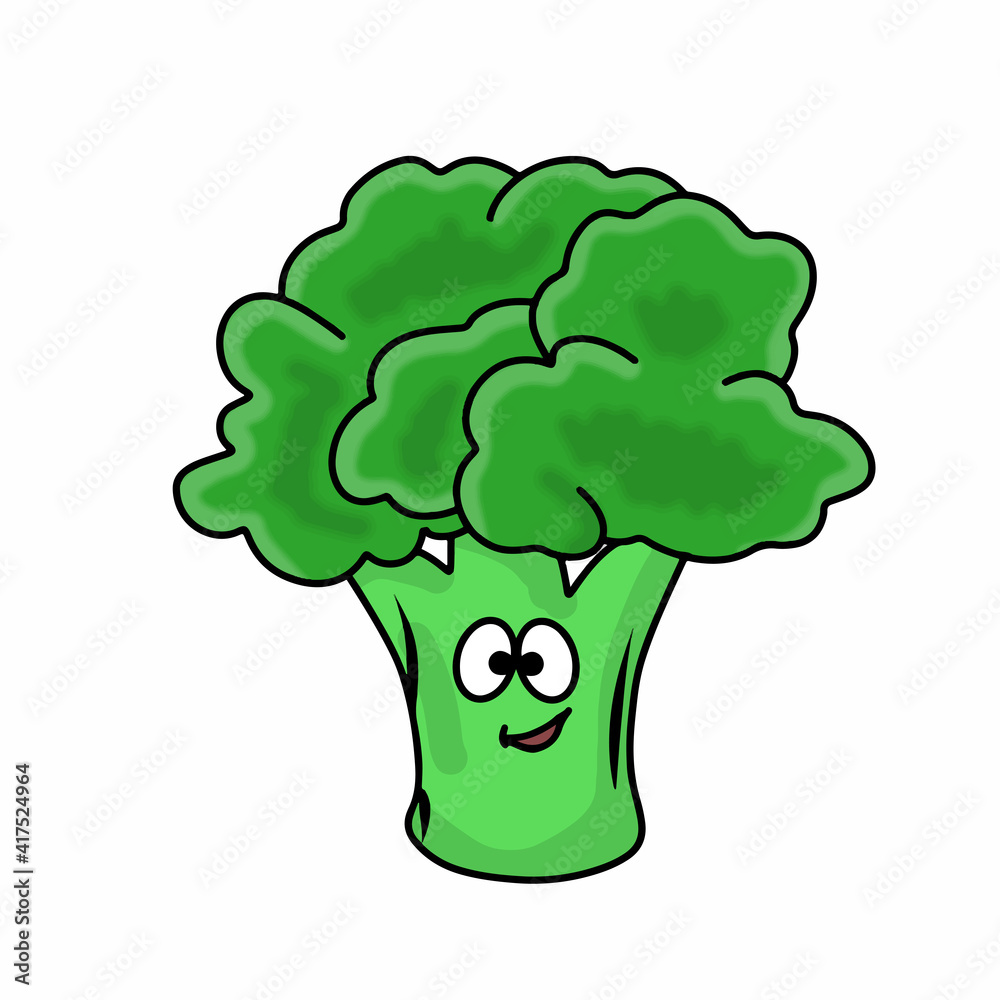 Cute broccoli character vector template design illustration Cute broccoli character vector template design illustration