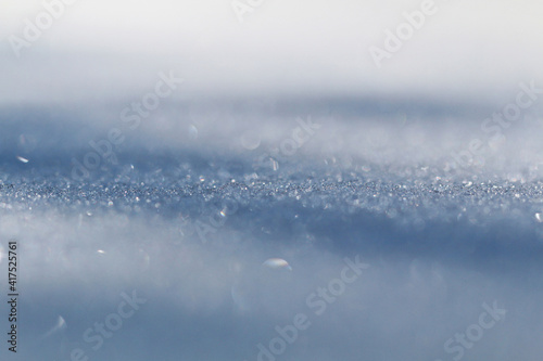 Winter snow. Snow texture Top view of the snow. Texture for design. Snowy white texture. Snowflakes. © detry26