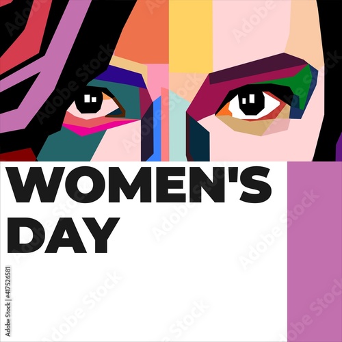 march 8 women's day vector square cover 