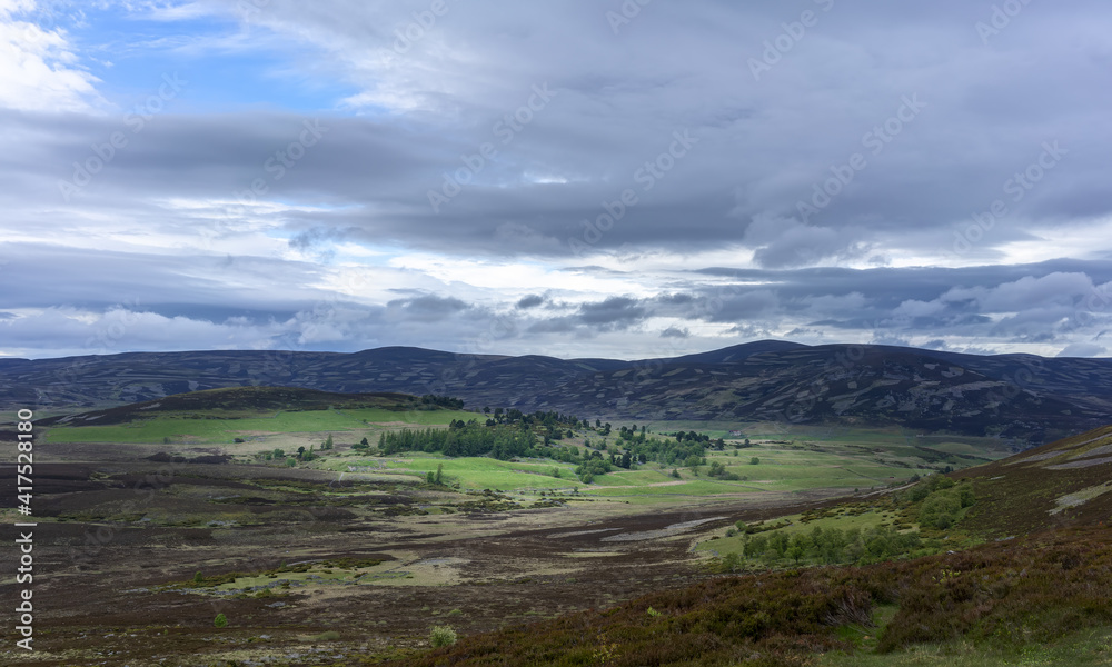 Beautiful scenery along the way of road trip from Inverness to Aviemore , Scotland