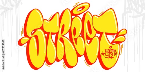 Abstract Hip Hop Graffiti Style Words Street Art Vector Illustration Art