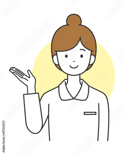 案内をする看護師　イラスト素材