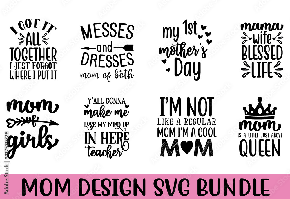 mom SVG, mom cut file Bundle, mom cut file quotes, mom design SVG Bundle | mom Cut Files for Cutting Machines like Cricut and Silhouette