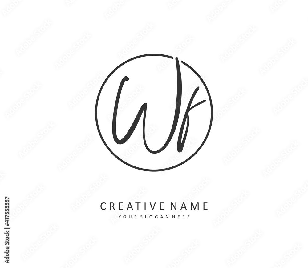 WF Initial letter handwriting and signature logo. A concept handwriting initial logo with template element. WF Initial letter handwriting and signature logo. A concept handwriting initial logo with template element.