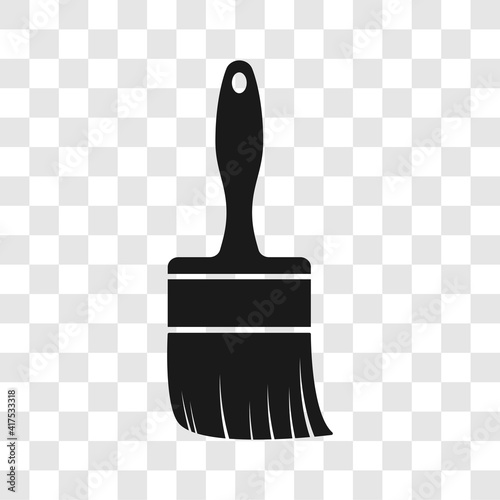 Paint brush black icon. Solid logo vector illustration isolated on transparent background.